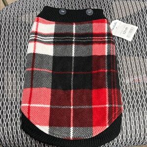 RACHEL Rachel Roy Plaid Dog Sweater in Red and Black